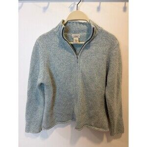 LL Bean Lambs Wool Angora Blend Zip Up Sweater